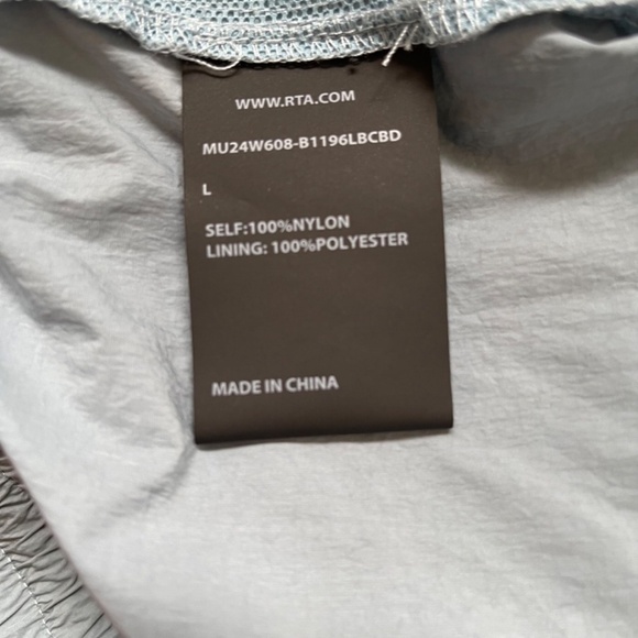 RtA Drawstring Clyde Nylon Shorts in Light Blue with Drawstring Sz L - Picture 3 of 9